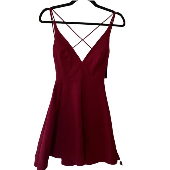 Lulus Believe in Love Strappy Back Skater Dress M NWT - Picture 4 of 11